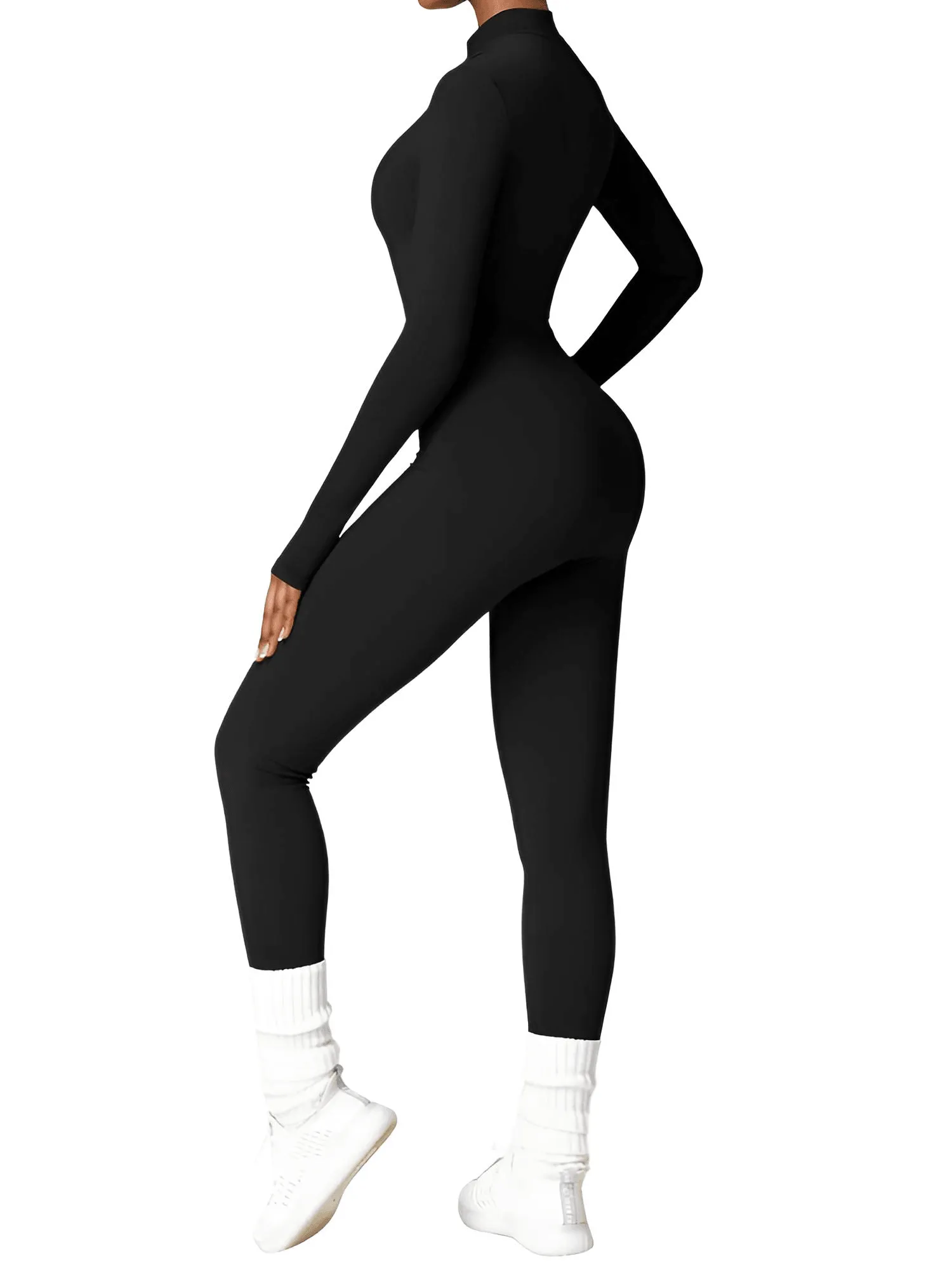 Women's One Piece Yoga Outfit Jumpsuit Leggings Long Sleeved Warm High Elastic Gym Bodysuit