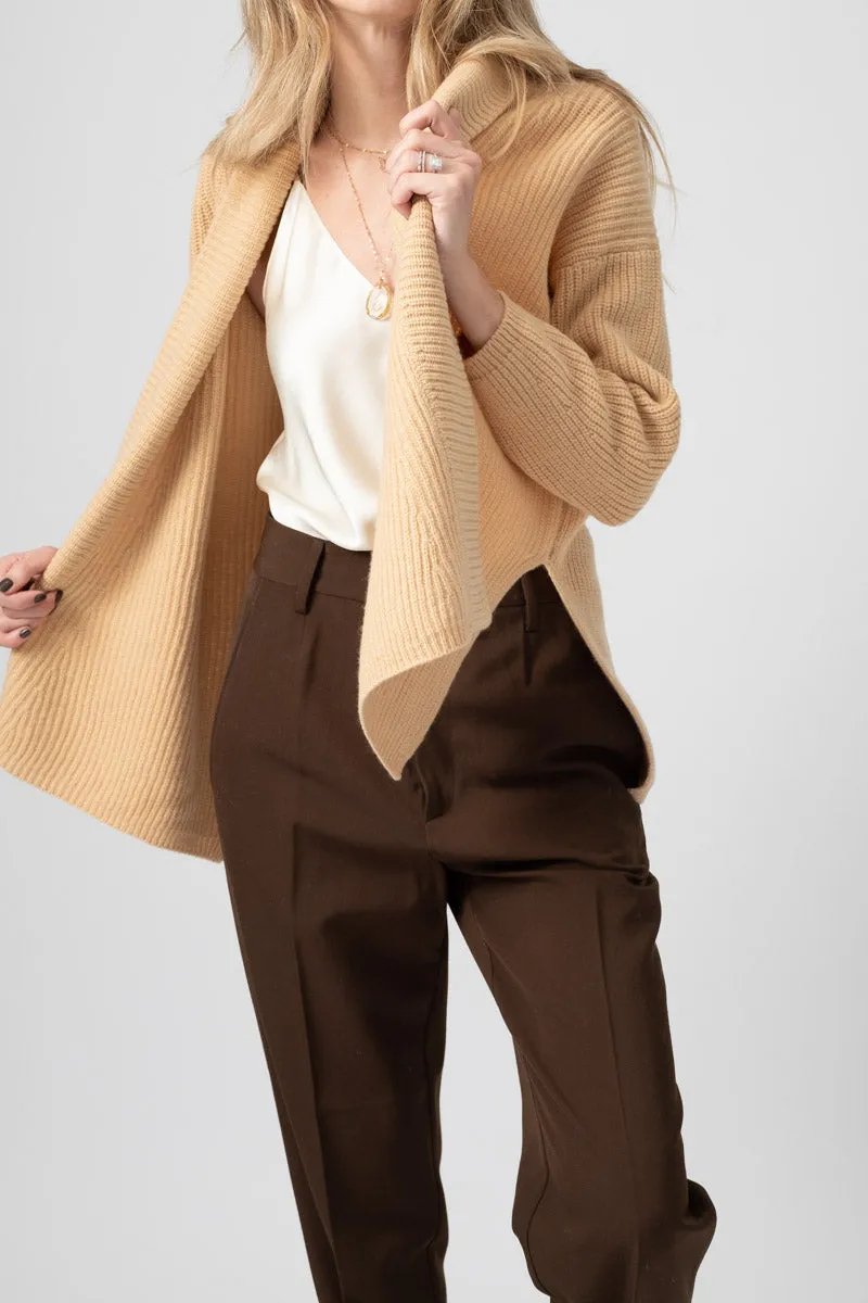 Wool Cashmere Oversized Cardigan in Vaniglia