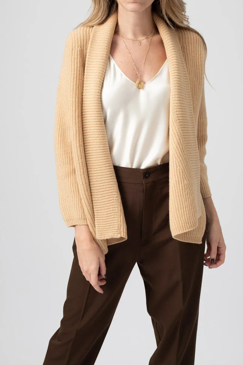 Wool Cashmere Oversized Cardigan in Vaniglia