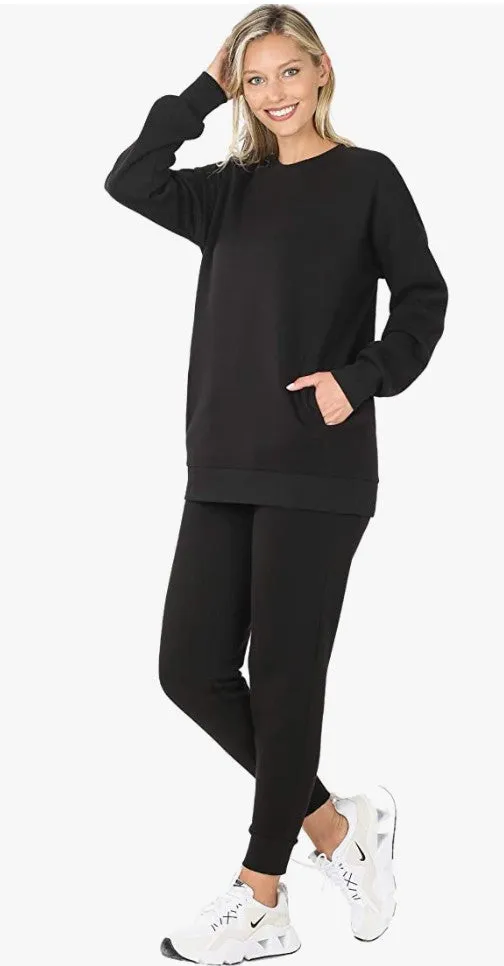 ZENANA SWEATSHIRT & SWEATPANTS SET